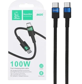 کابل شارژ دو سر تایپ سی Denmen مدل D62C