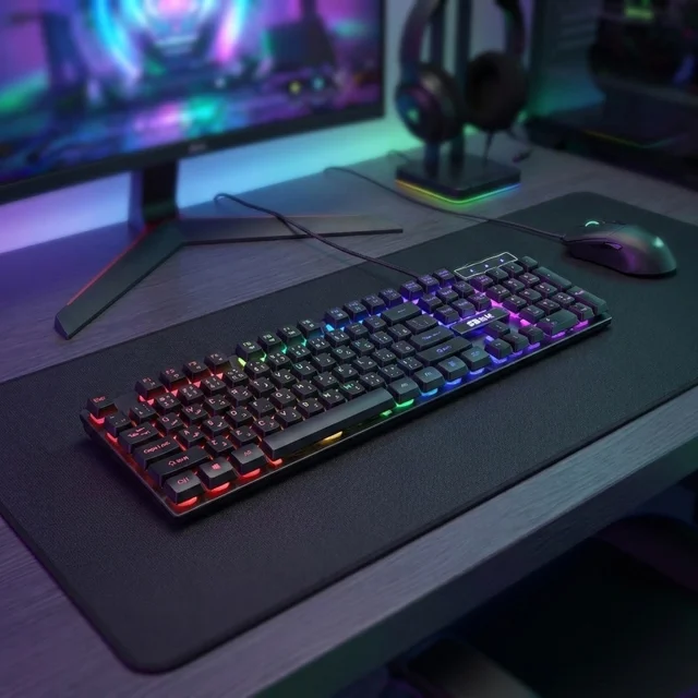 کیبورد گیمینگ سابیت مدل GK-5200، سوییچ ممبران، Full-Size، نورپردازی LED RGB 103089366