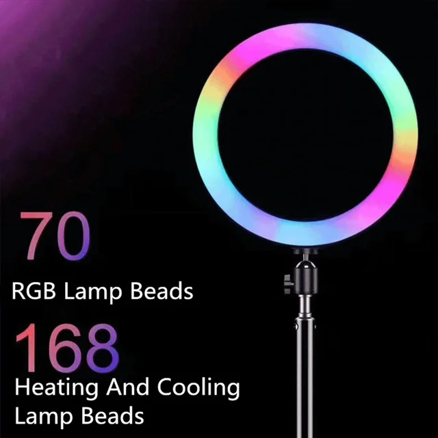 رینگ لایت مدل LJJ-26 RGB-26cm 103078310